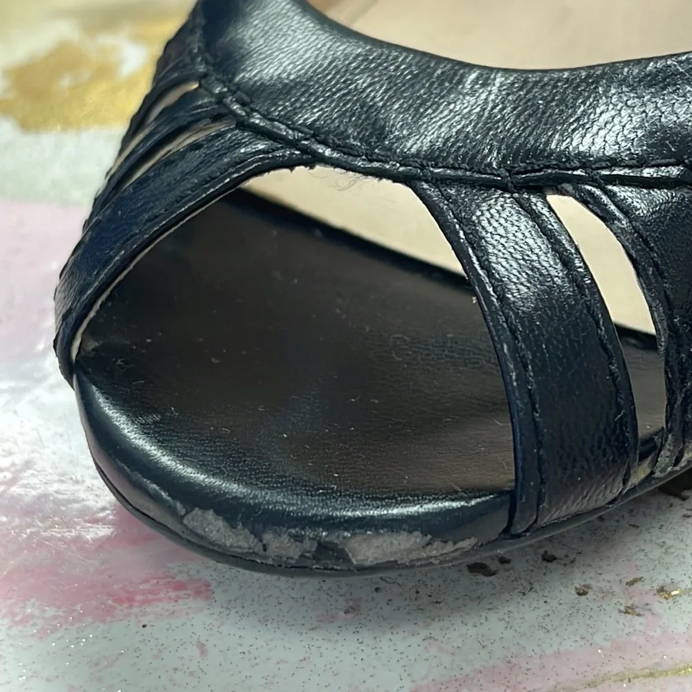 Calvin Klein Black Wedges Open-Toe Shoe 8